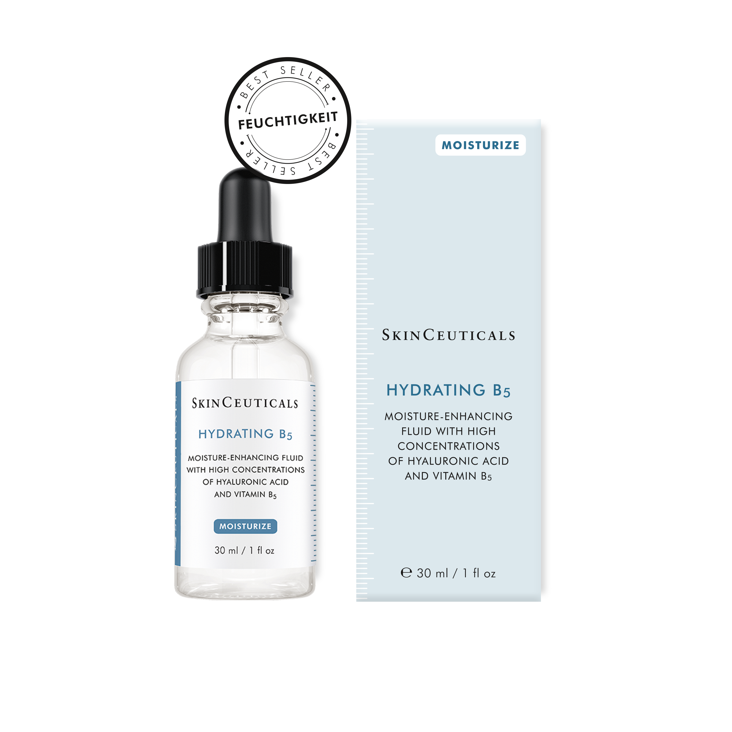 SkinCeuticals Hydrating B5 serum bottle and packaging on a white background
