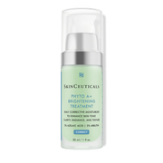 A pump bottle of Skinceuticals PHYTO A+ BRIGHTENING TREATMENT, a daily corrective moisturizer.